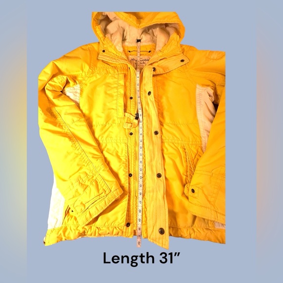 Abercrombie & Fitch, Fish Hawk Cliff Jacket, Yellow & White, Unisex, Large - Picture 10 of 16